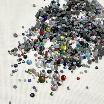 Preview: Bügel Kristalle, Mix Bunt 2-6mm, 1000Stk